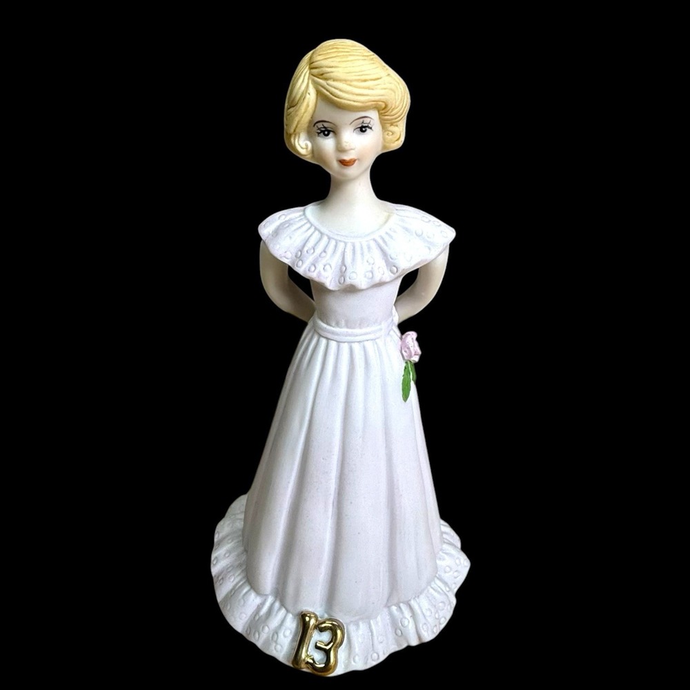 Enesco Growing Up Girls Age 13 Figurine Blonde Hair Vintage 1981 6"